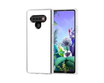 TPU Phone Case Cover for LG K51,Wave With Moon Circle White Japanese Print,Design in USA
