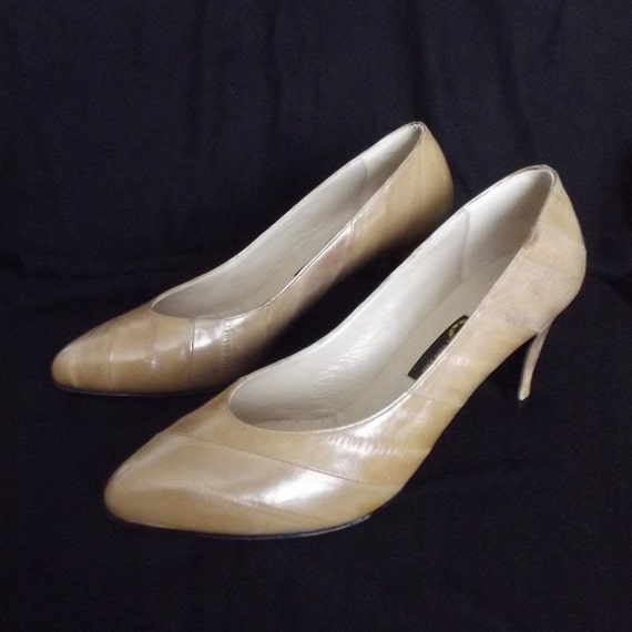 Eel Skin Shoes, Hand Made, Size 9, Elegant Shoes