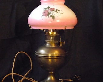 Base Identified by Word Victor Plume and Atwood Burner Antique Kerosene Table Lamp Estimated Early 1900s