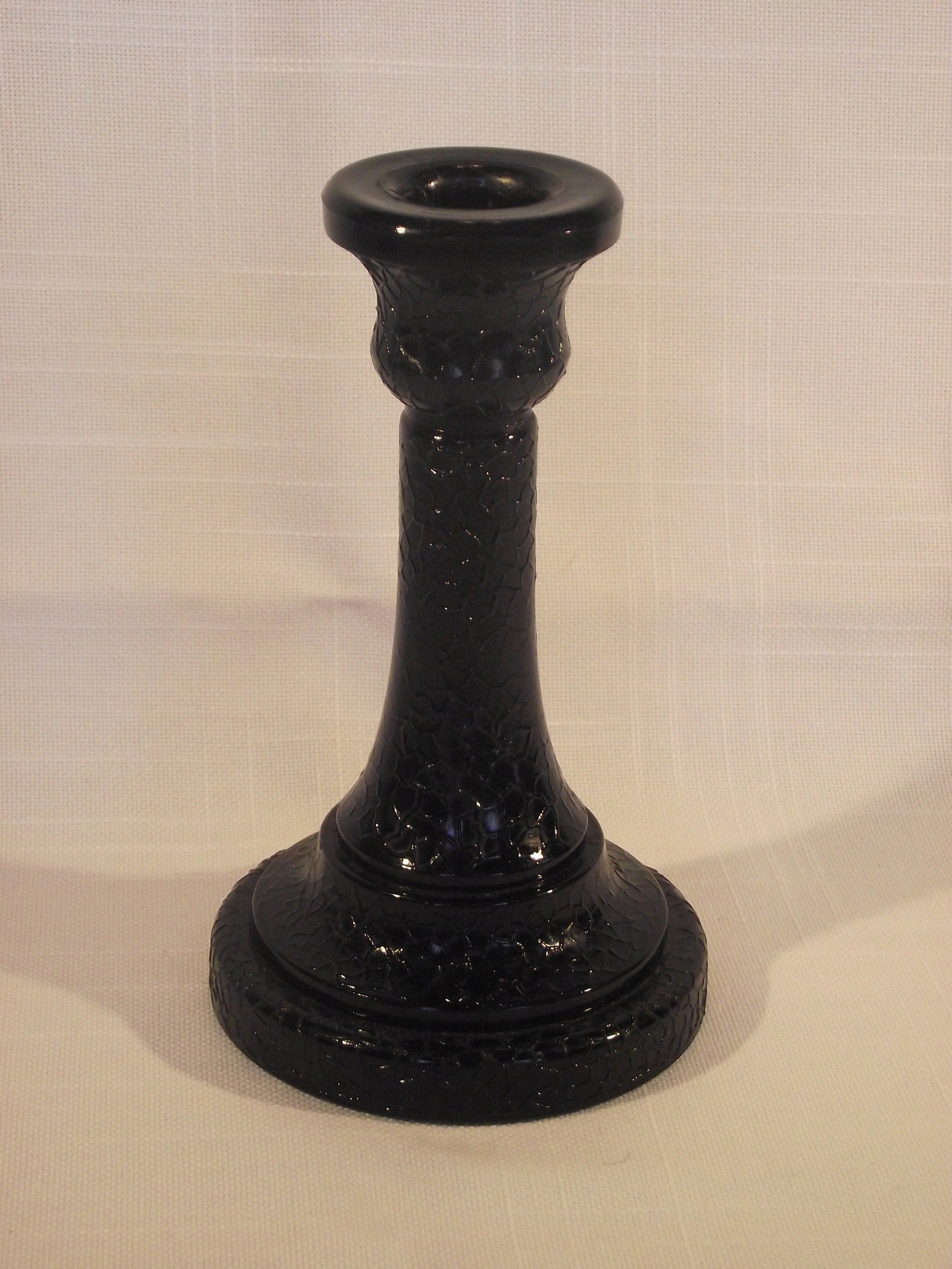 Vintage Black Glass, Black Glass Candlestick, 1960s Etsy