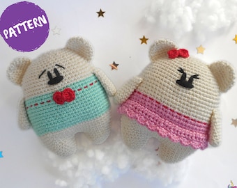 Mama and Papa Bear Amigurumi Pattern - Crochet PDF file