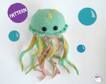 Nelly the Jellyfish Amigurumi Pattern - Crochet PDF file