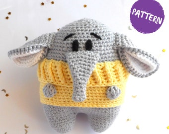 Chubby Elephant Amigurumi Pattern - Crochet PDF file