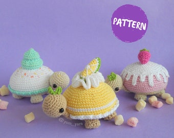 Cake Turtles Crochet Pattern - Amigurumi PDF file