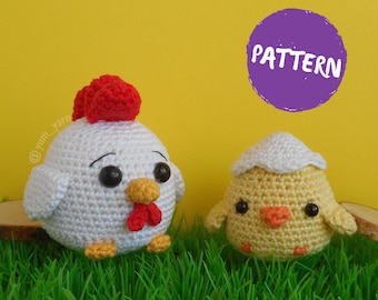 Chirp And Roosty Crochet Pattern - Amigurumi PDF file