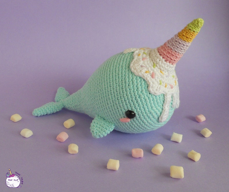 Ice Cream Narwhal Amigurumi Pattern Crochet PDF File image 3