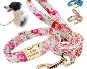 RaggyStylzs Nylon Custom Engraved collar leash combo