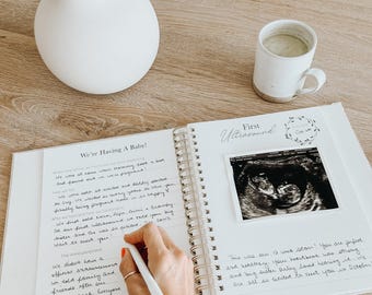 Pregnancy Journal: Linen Hardcover Keepsake, Baby Milestone Diary