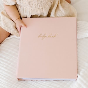 Baby Book | First Year Baby Journal |  Baby Memory Book | New Baby Gift | Baby Album | Baby Girl | Newborn Girl | Baby Girl Gift