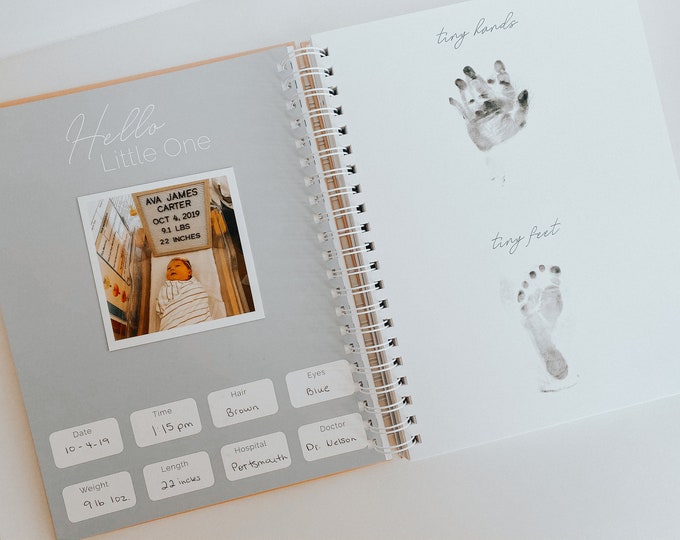 Personalized Baby Memory Book-Photo Keepsake to Record Milestones & Firsts- Baby's First Years Keepsake Album and Memory Journal-Boy or Girl