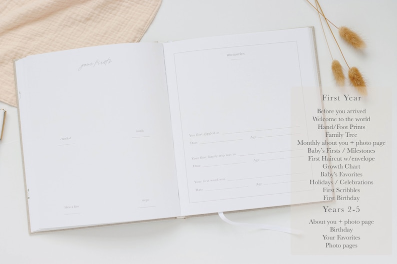 Personalized Baby Book | Baby Memory Book | Gender Neutral Baby Album | First Year Milestone Book | Expecting Mom Gift | Baby Shower | Baby First Year Journal
