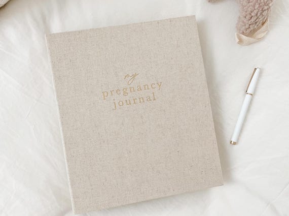 Linen Pregnancy Journal: Keepsake Baby Milestone Book