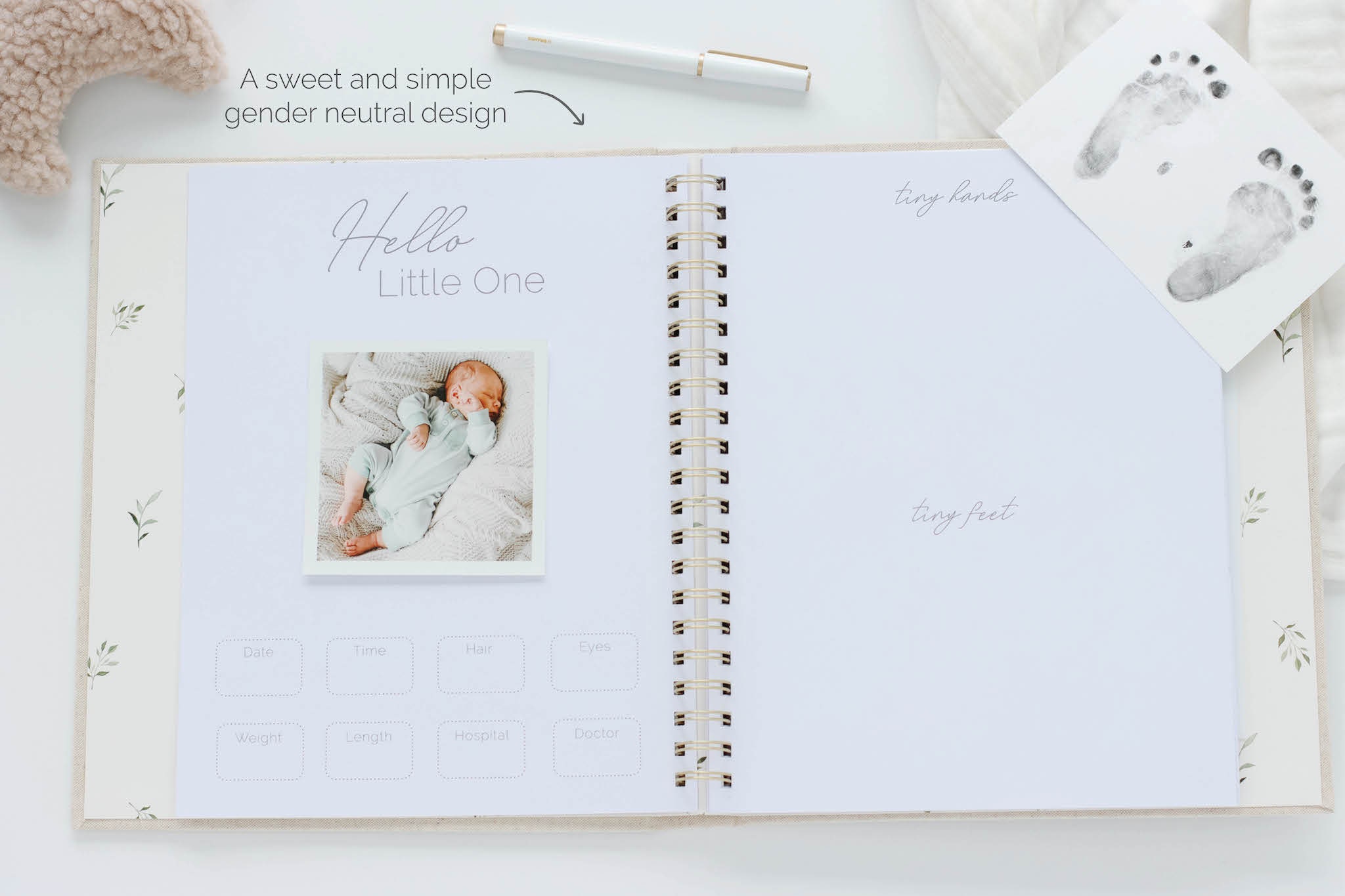 Linen Baby Memory Book: First Year Milestone Journal, Keepsake Box - Etsy