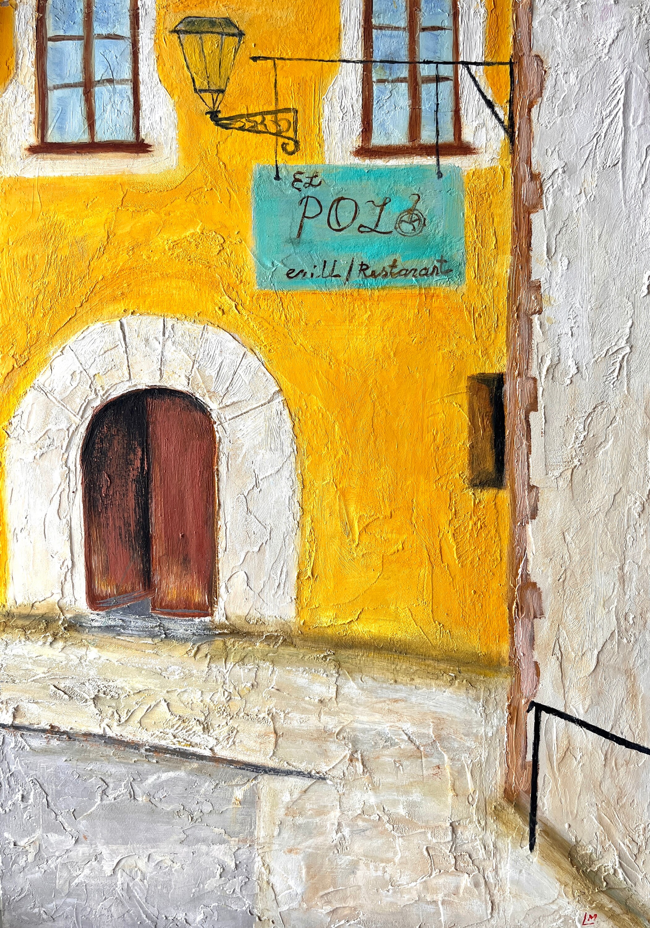 スペインの都市油絵スペインオリジナルアートストリートスペインアート