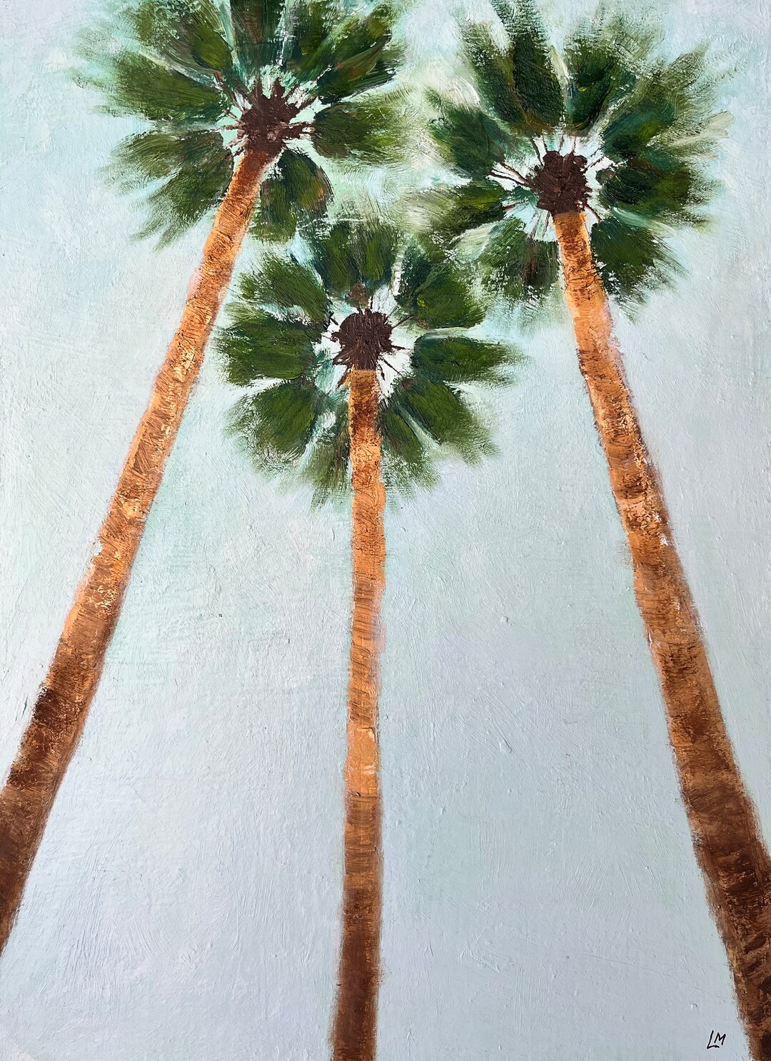 Palm Trees Oil Painting Palm Trees Original Art Palm Trees Beach Wall