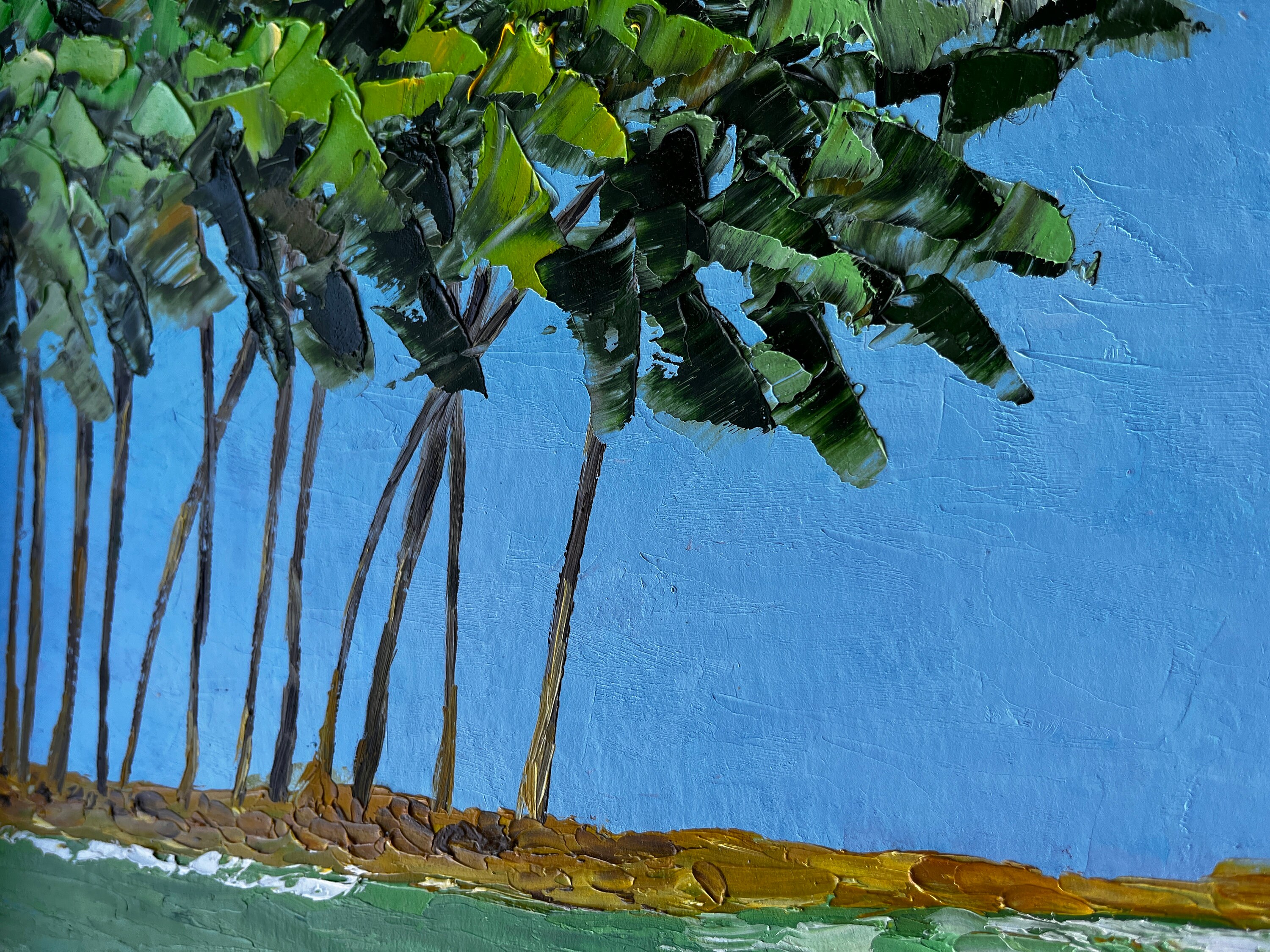 Palm Trees Oil Painting Palm Trees Original Art Palm Trees Beach Wall ...