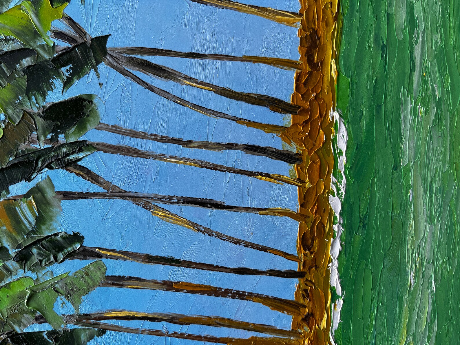 Palm Trees Oil Painting Palm Trees Original Art Palm Trees Beach Wall ...
