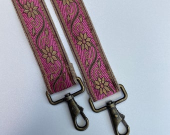Bagstrap Flowers pink / shoulder strap / phone cord