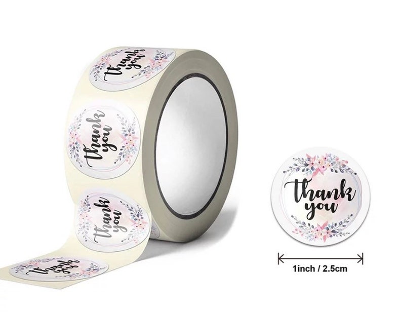 Thank you stickers wedding stickers order stickers 1\u201d thank you sticker roll
