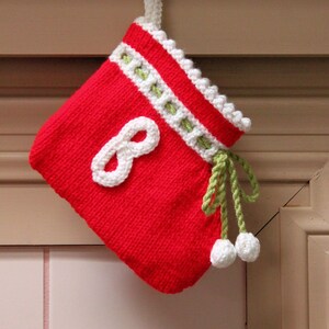 Handknit Baby Christmas Stocking With Lining