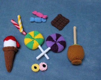 Knitted Sweets 11 pc Play Food Set
