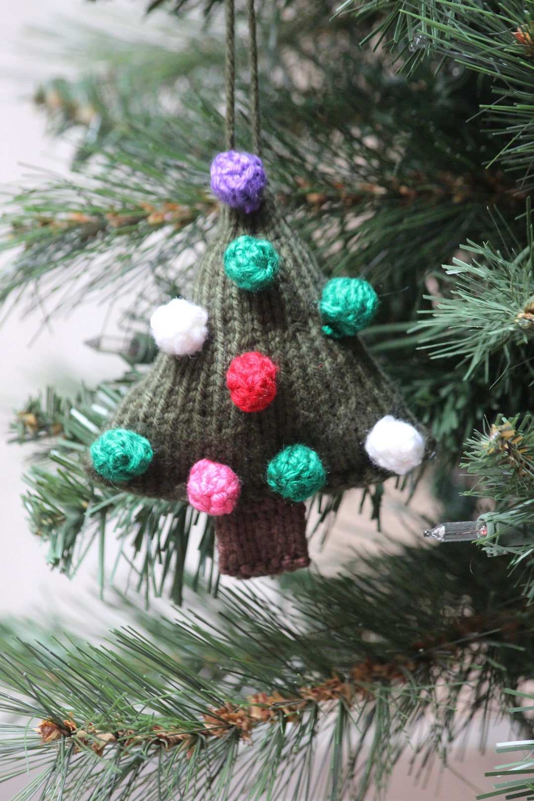 Knit Christmas Tree Ornament Etsy