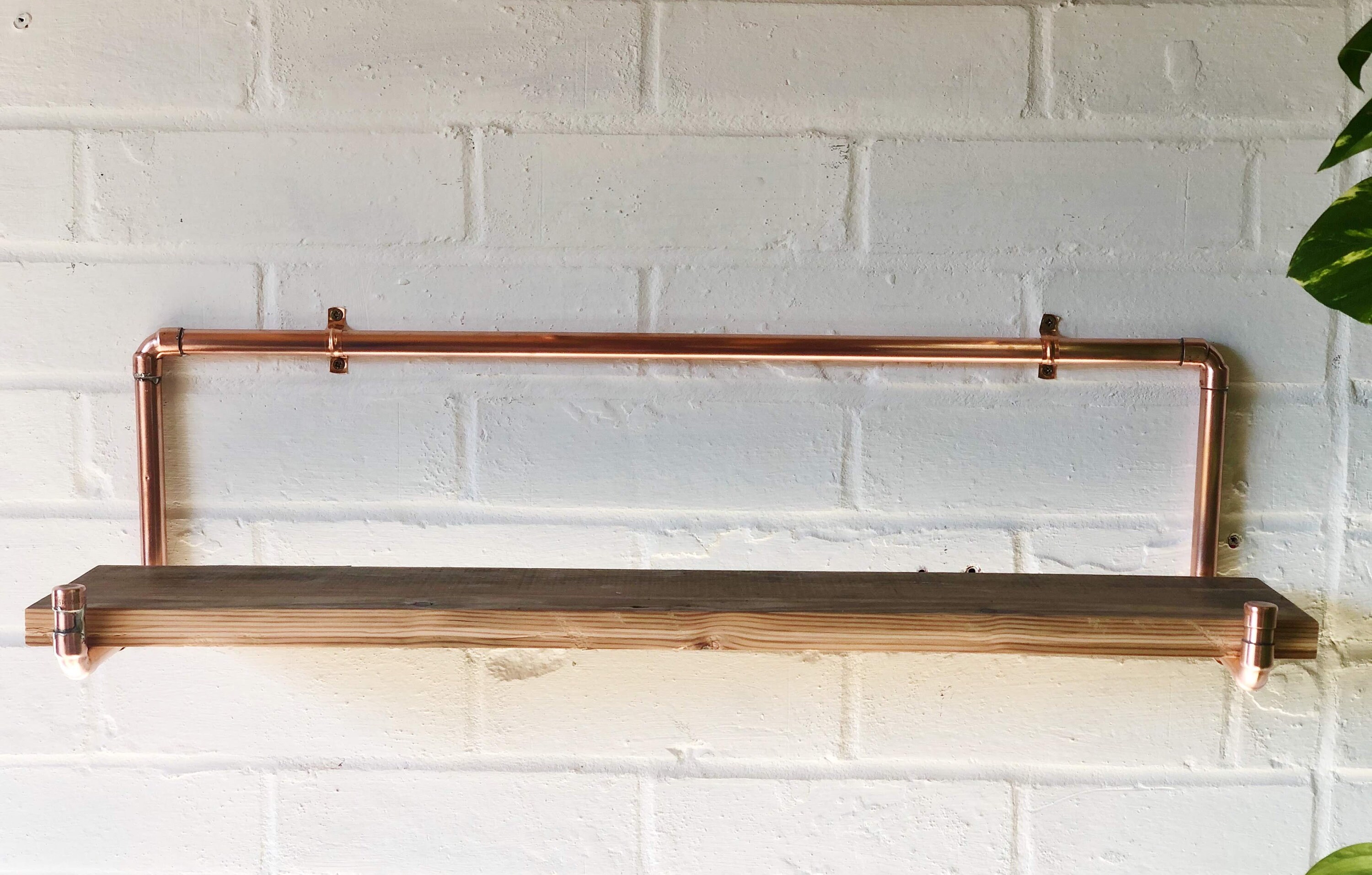 Industrial Copper Pipe Shelf with Reclaimed Wood Etsy