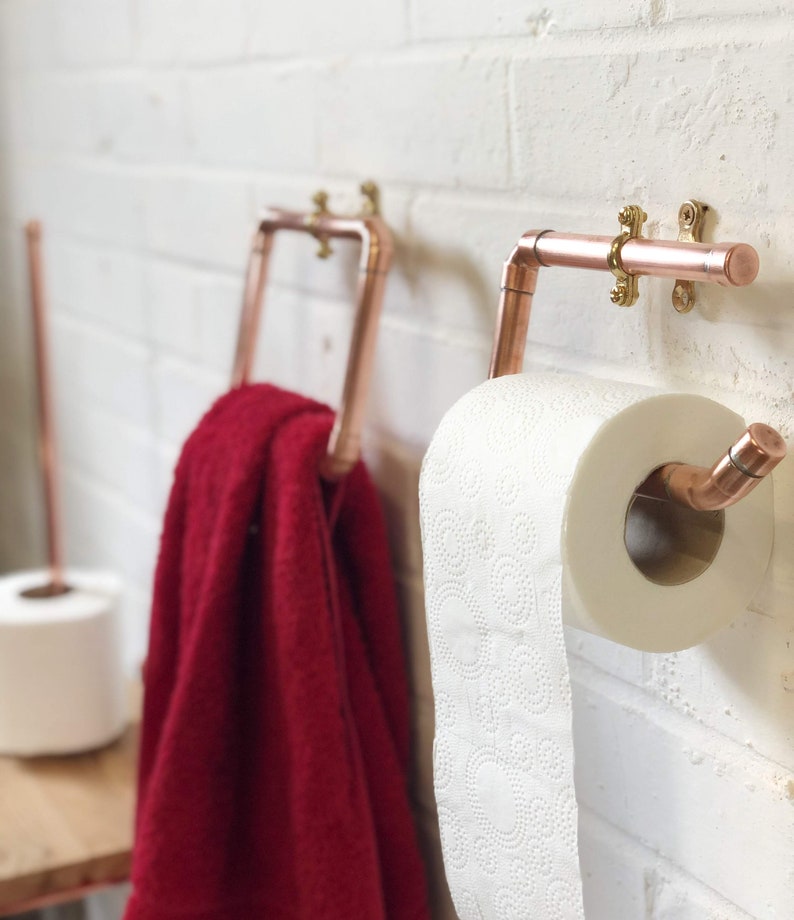 Copper Pipe Toilet Roll Holder Etsy