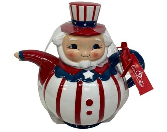 Johanna Parker Uncle Sam Tea Pot Patriotic Decor Fourth of July