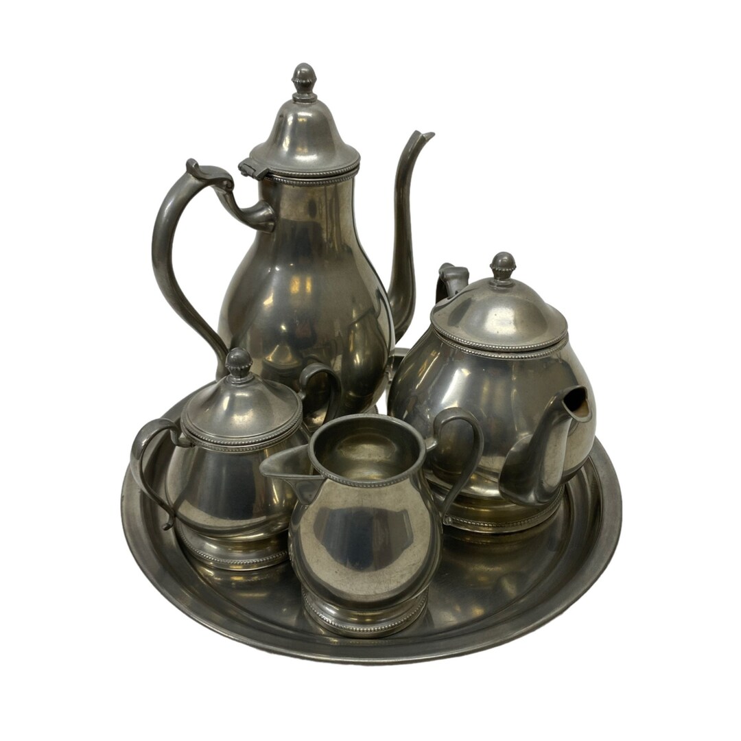 Queen Art Pewter Brooklyn NY 5 Piece Coffee/tea Kettle Cream Etsy
