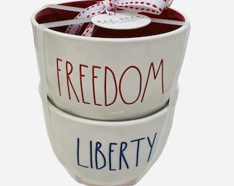 Rae Dunn Patriotic 4th Fourth of July FREEDOM LIBERTY Bowls