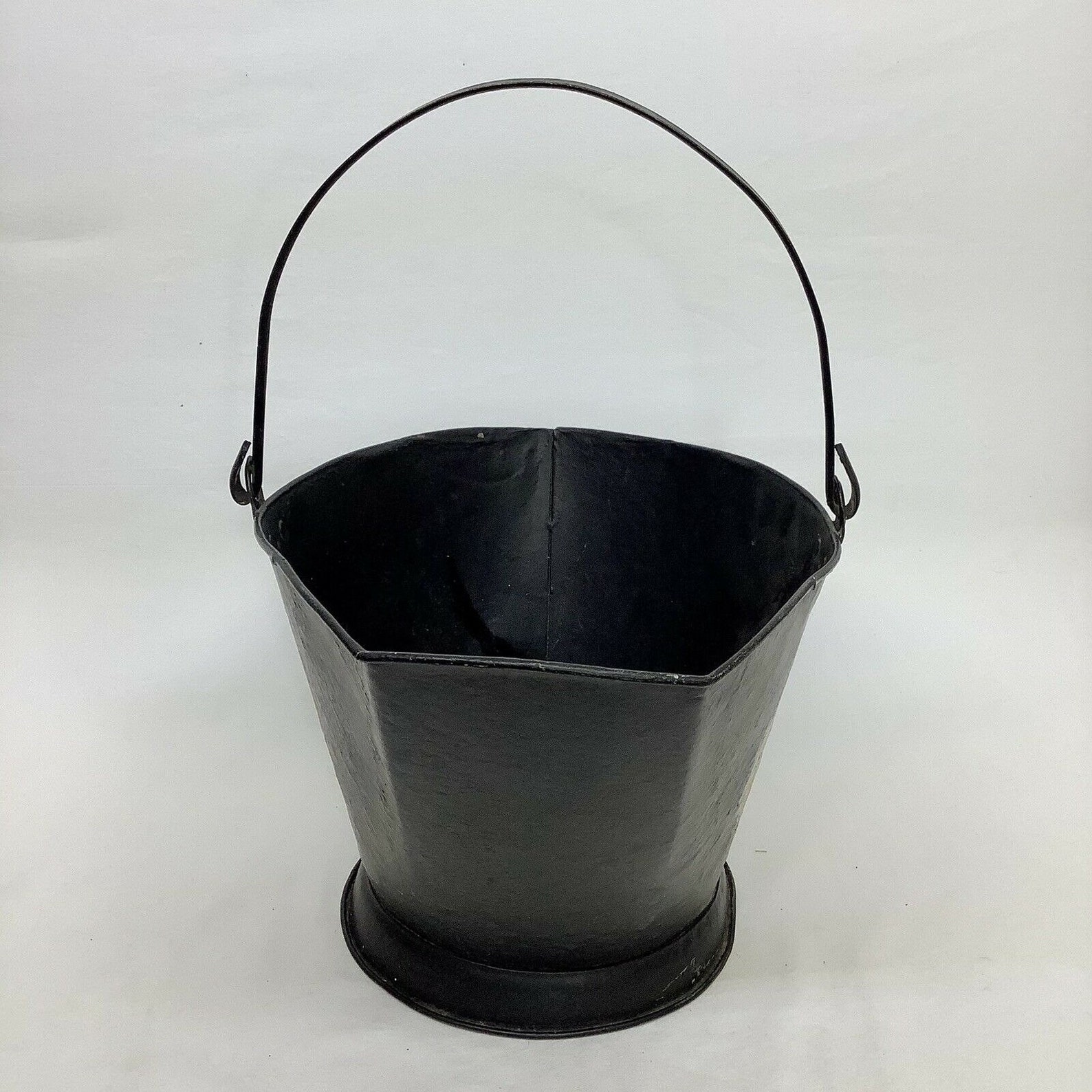 Vintage Galvanized Coal Ash Bucket Hinged Handle Fireplace Hog Etsy