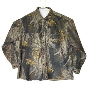 Fünf Bruder Größe 2XL Woodland Camo Chamois Jagd Flanellhemd mit langen Ärmeln