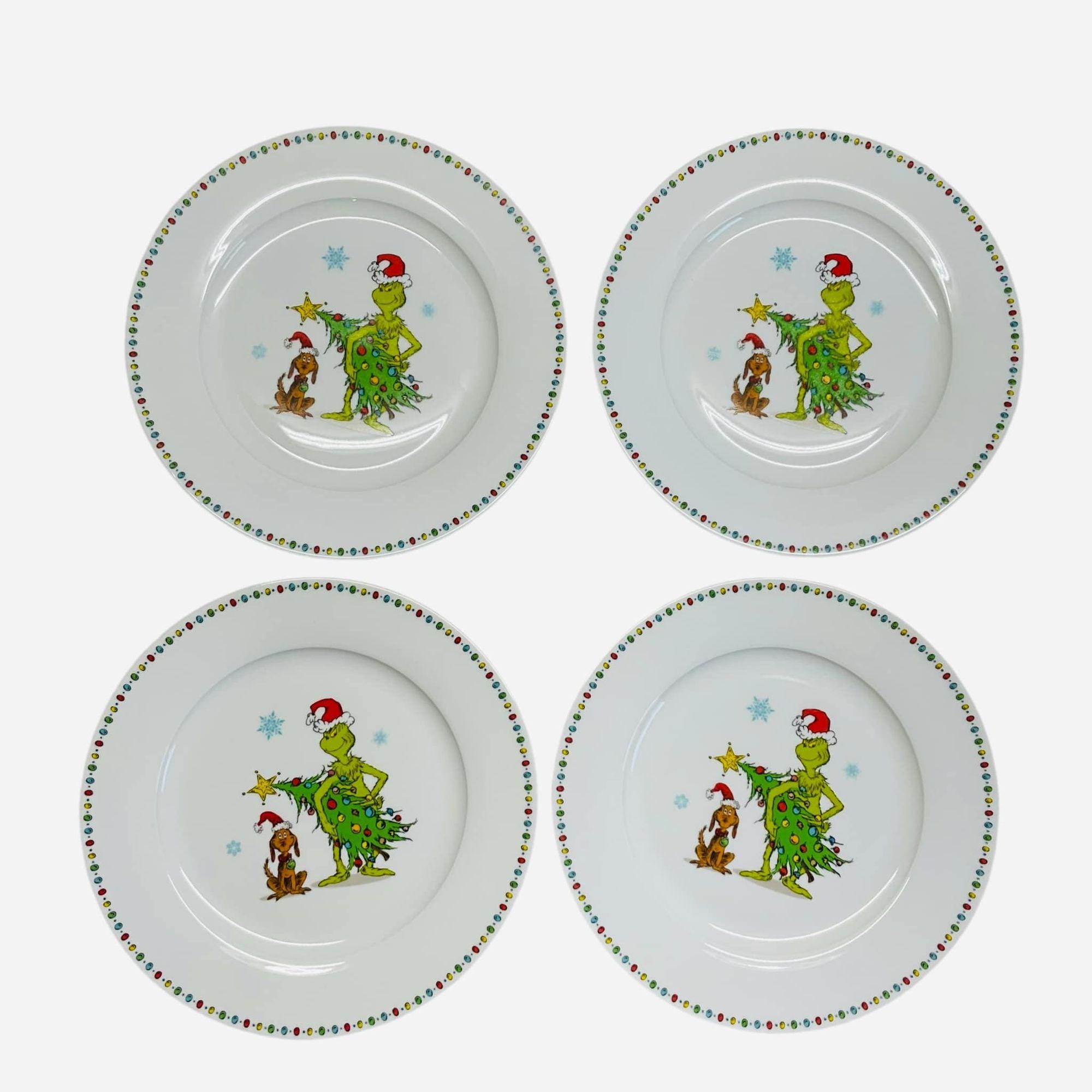 Christmas Dinner Plates, Grinch and Max Ceramic Holiday Tableware ...