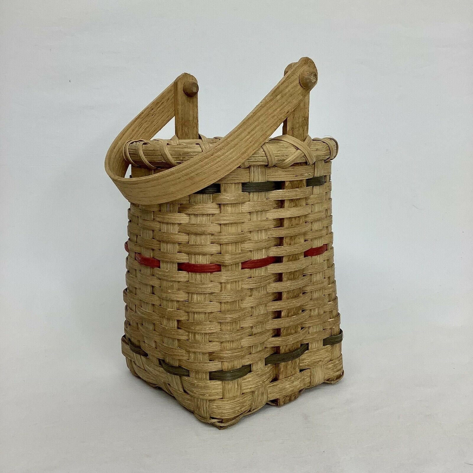 VTG Oval Boat Shape Wicker Basket W Handle Rattan Wedding Etsy