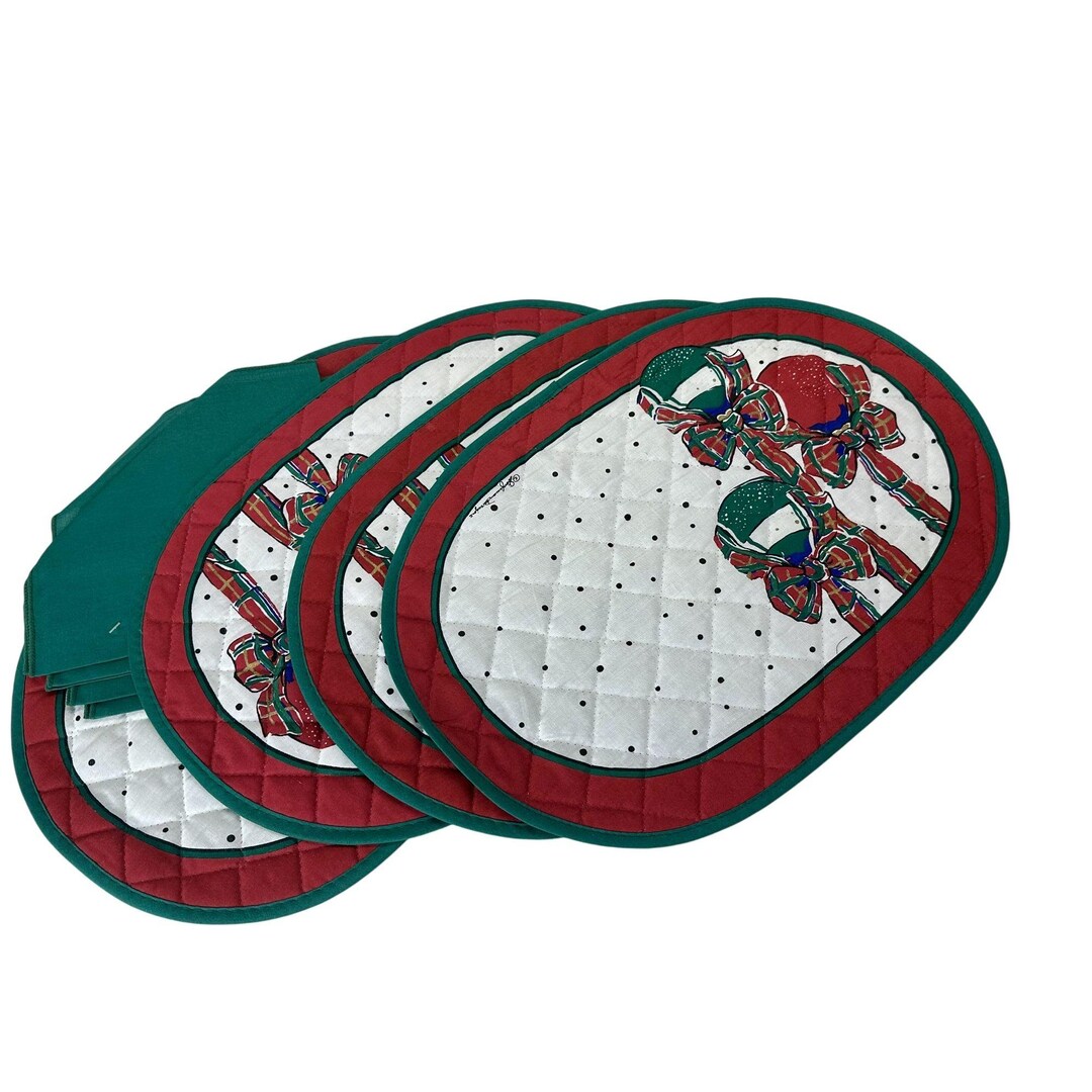 Inleman Ingleman Designs 8 Piece Holiday Placemats & Napkins Set Vintage NOS ...