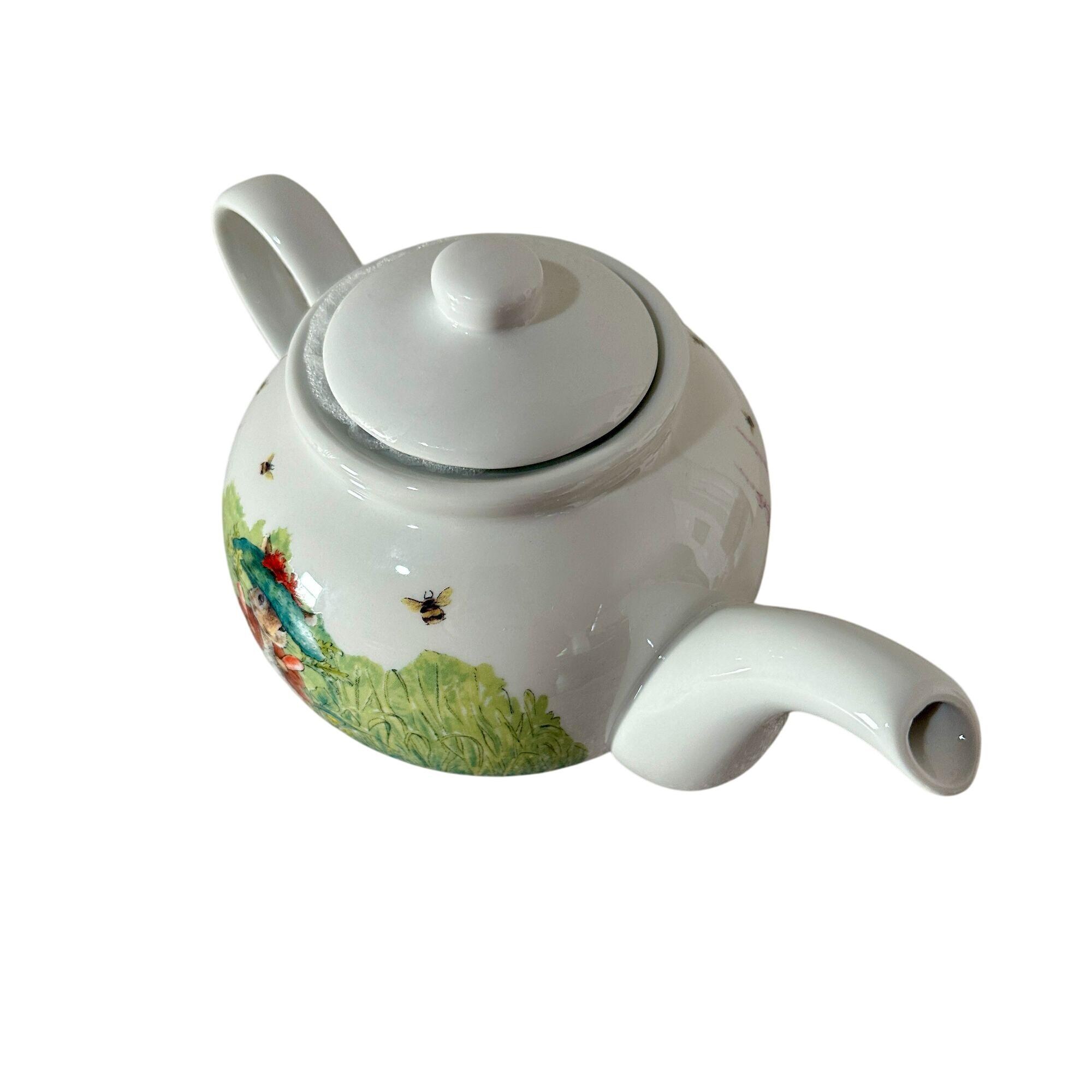 Peter Rabbit Teapot Beatrix Potter Ceramic White 5