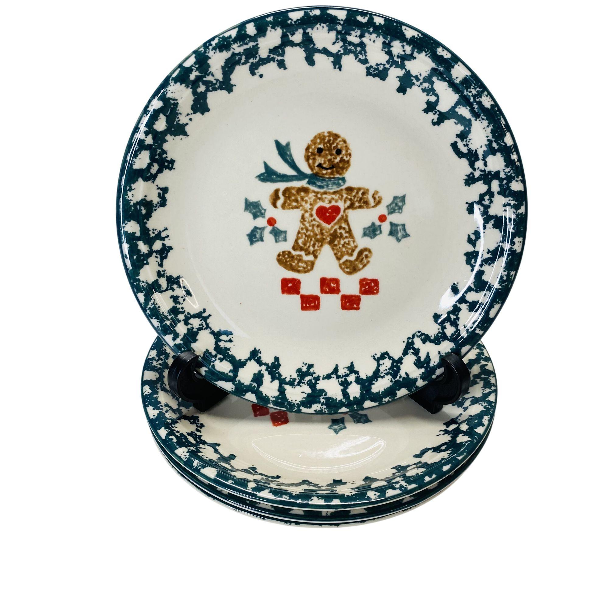 Hand-Painted Ceramic Cracker Dish - Holiday Serveware With Gingerbread Man & Candy Cane Edge - View #12