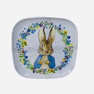 World of Beatrix Potter & Peter Rabbit Set of 4 Melamine Dinner Plates Easter Spring Easter Floral