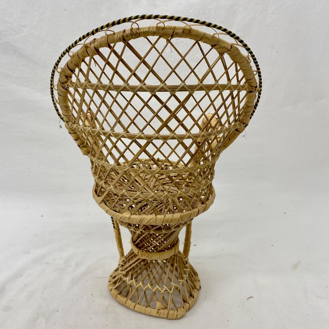 Vintage Wicker Peacock Chair Planter Plant Stand Doll Etsy