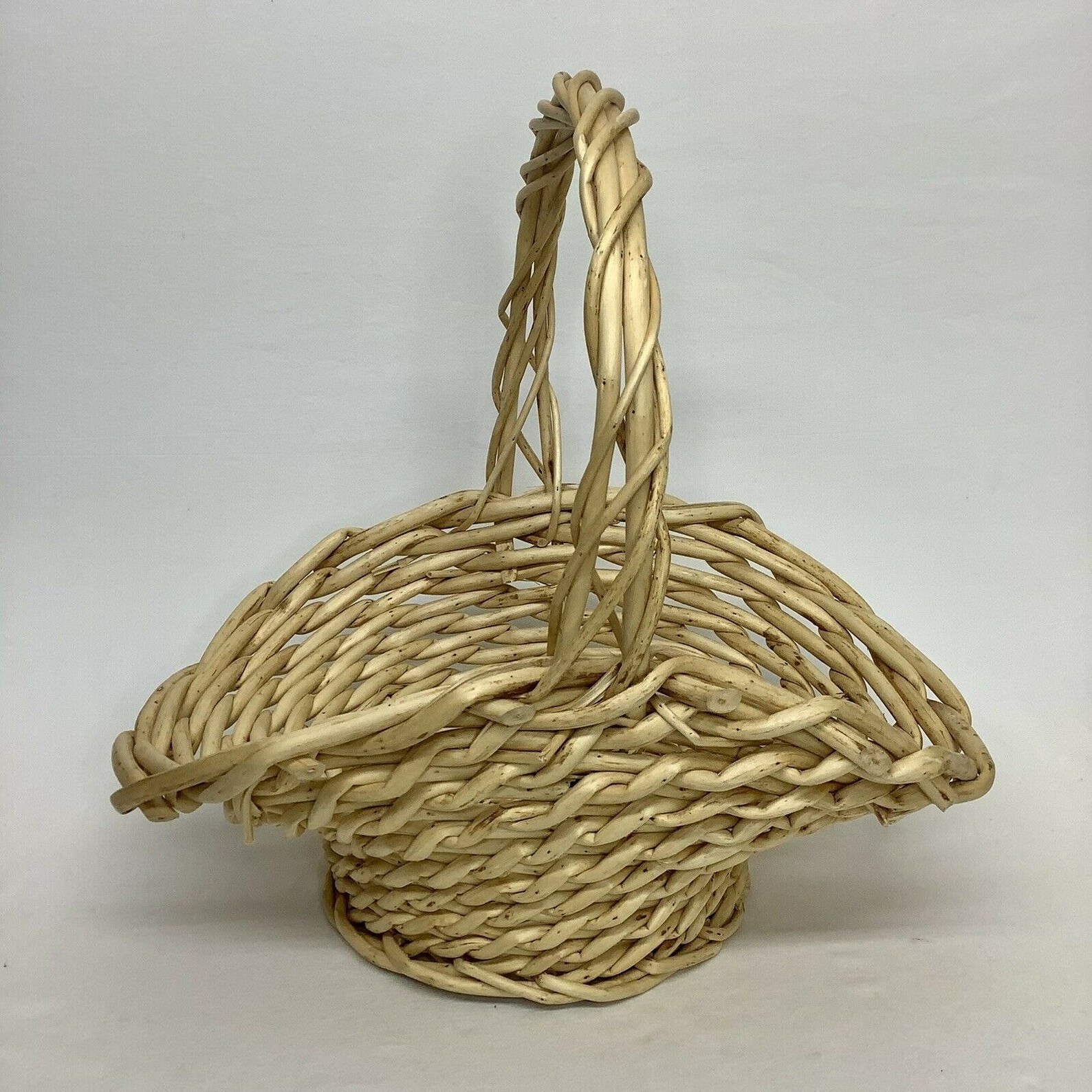 VTG WICKER BASKET 16 Large Flower Gathering Rattan Cane Etsy