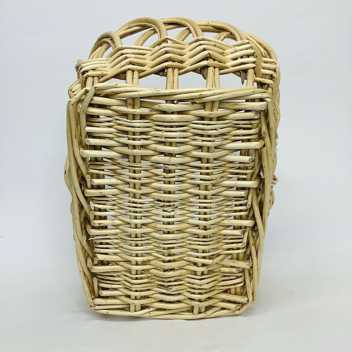 Vintage Wicker Rattan Woven Wood Flower Herb Gathering Basket Etsy