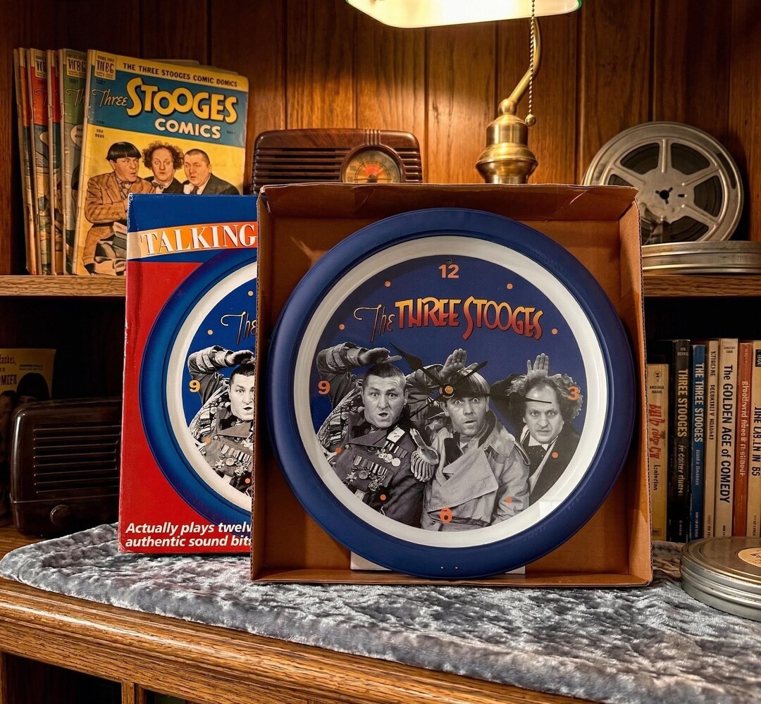 Three Stooges Talking Wall Clock 12 Sound Bites NIB Vintage - Etsy