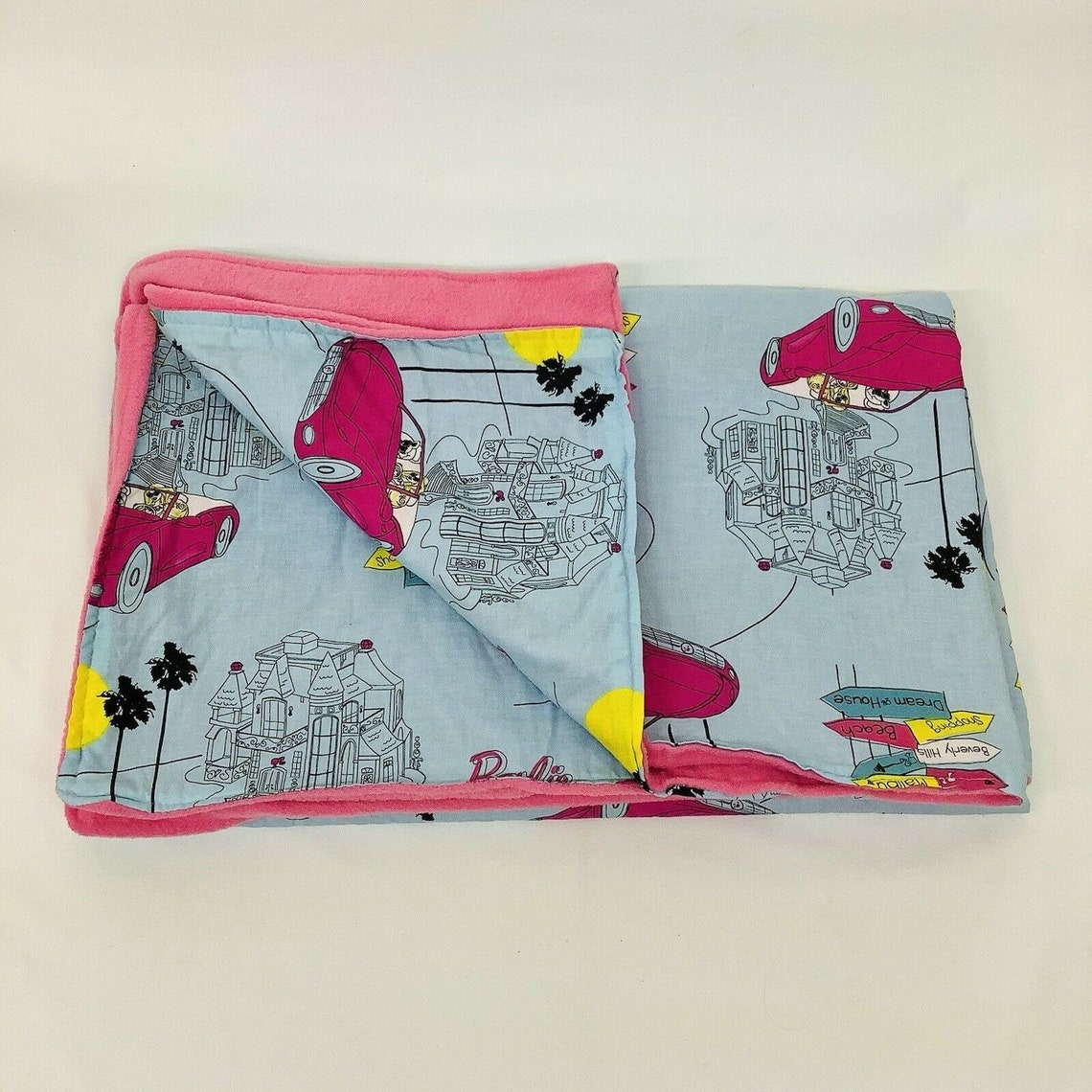 Vintage Malibu Barbie Doll Fleece Throw Blanket 53x41 Handmade Etsy