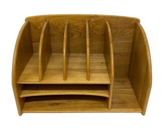 Julie Pomerantz Wooden Desk Table Organizer File Mail Bill Letter Sorter Vintage