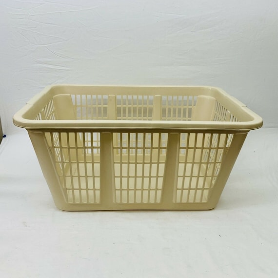 VTG Rubbermaid Laundry Basket Beige Rectangular Retro Hamper