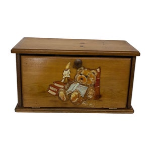 Livres de table en bois, boîte de rangement de cuisine, art d'ours, décoration de ferme polyvalente