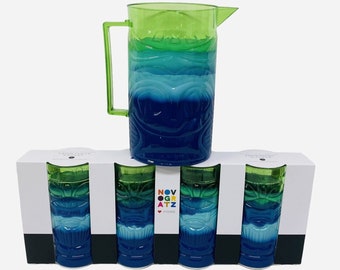 Tiki Pitcher & Tiki Tumblers Set Acryl Summer Fun Luau