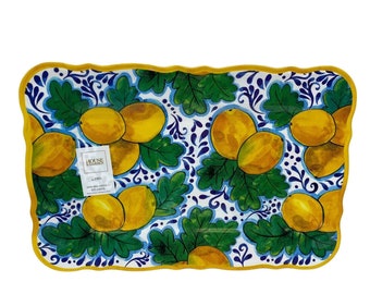 House & Garden Thick Melamine Serving Platter Tray Lemons