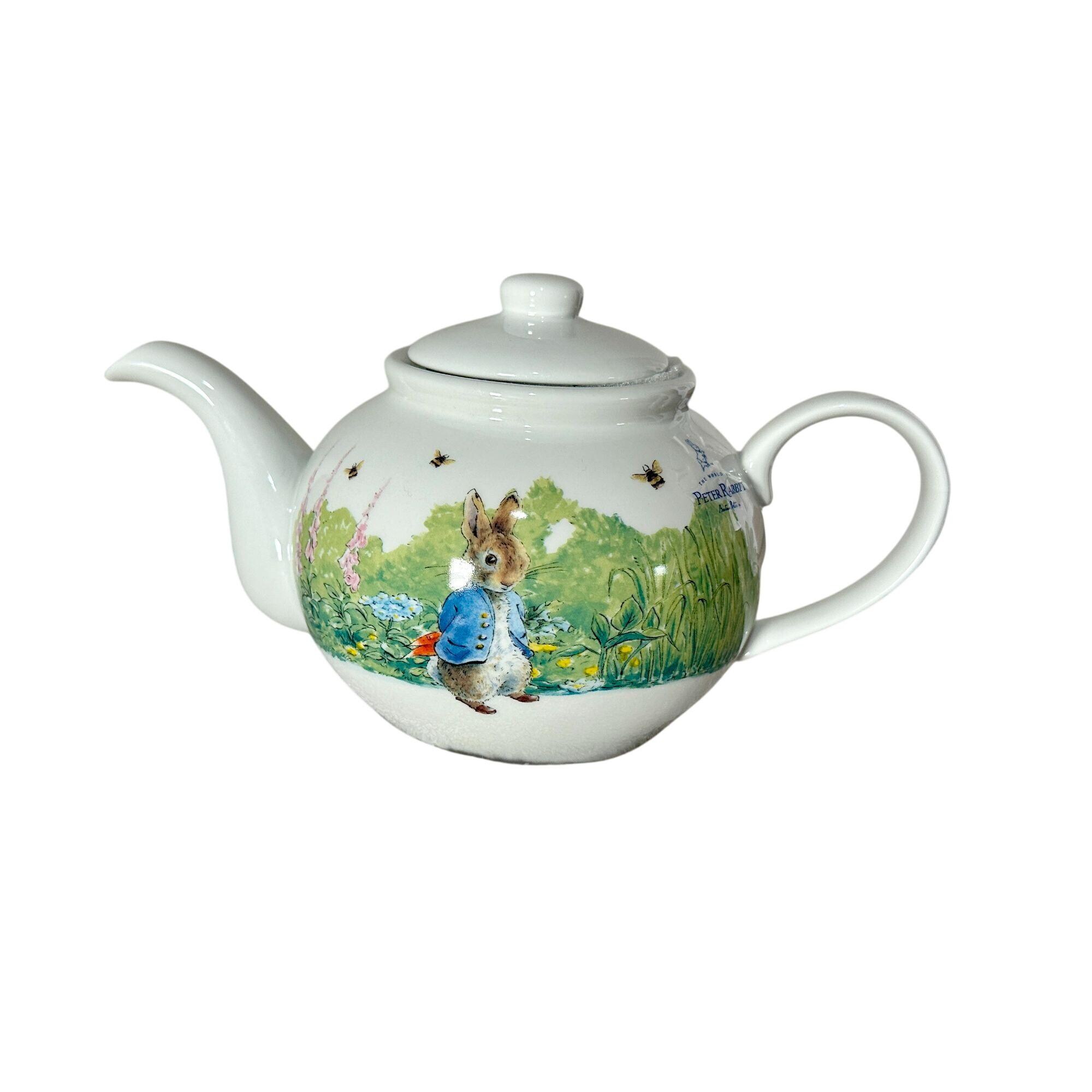 Peter Rabbit Teapot Beatrix Potter Ceramic White 5
